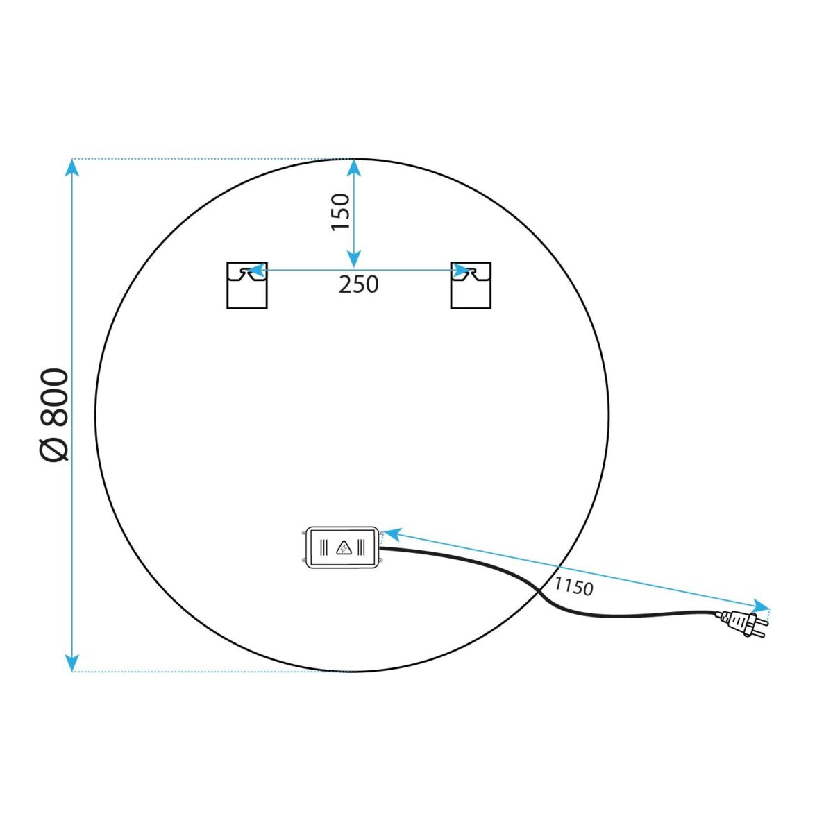 Oglindă LED 80cm MMJ Gold - imagine 8