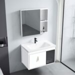 Set mobilier de baie cu lavoar Paris 60cm White