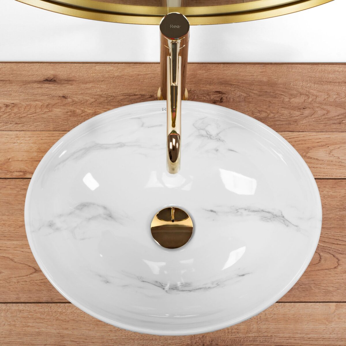 Lavoar pe blat Rea Sofia Nature Marble - imagine 3