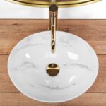 Lavoar pe blat Rea Sofia Nature Marble - imagine 3