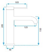 Baterie pentru lavoar Rea CLIF Titanium - imagine 5