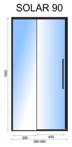 Usa pentru dus SOLAR BLACK MAT 90 - imagine 4