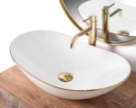 Lavoar pentru blat Rea Royal Auriu Edge - imagine 4