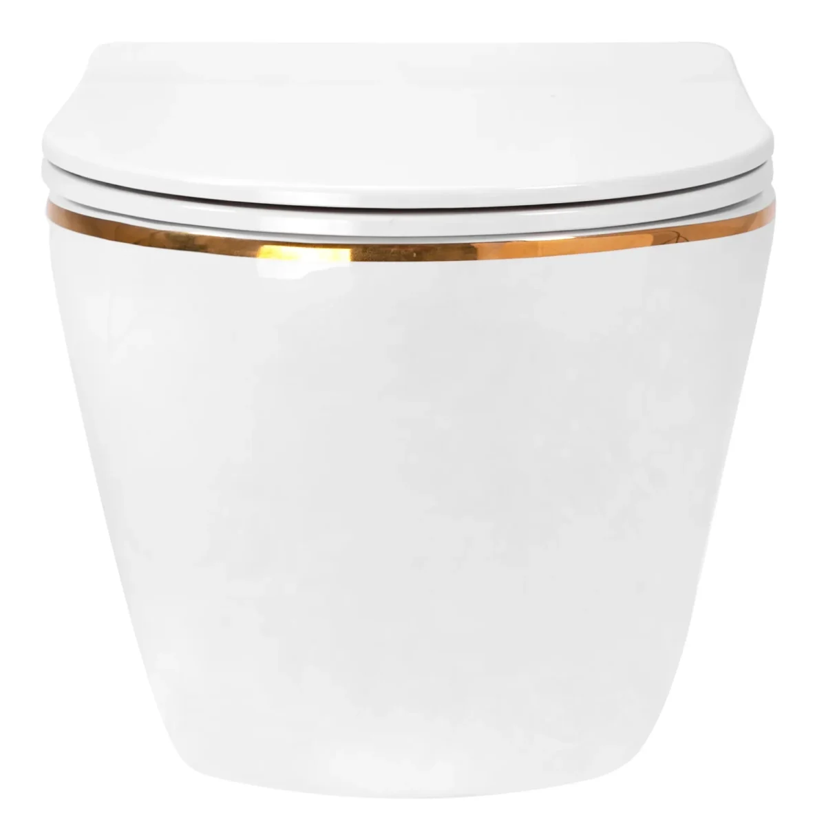 Vas WC suspendabil Rea Carlo Tornado Rimless Flat GOLD EDGE - imagine 2