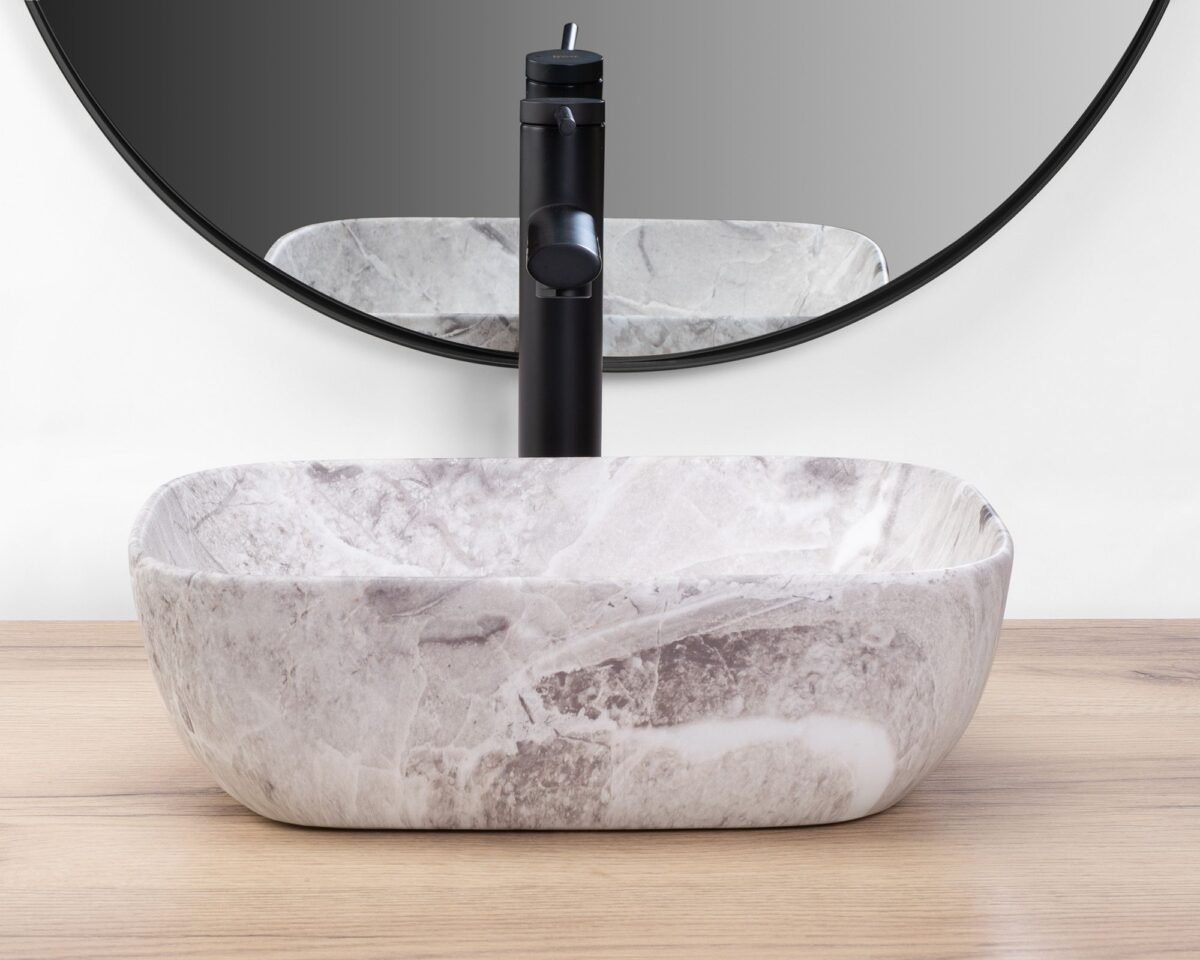 Lavoar pentru blat Rea Belinda mini stone matt - imagine 3