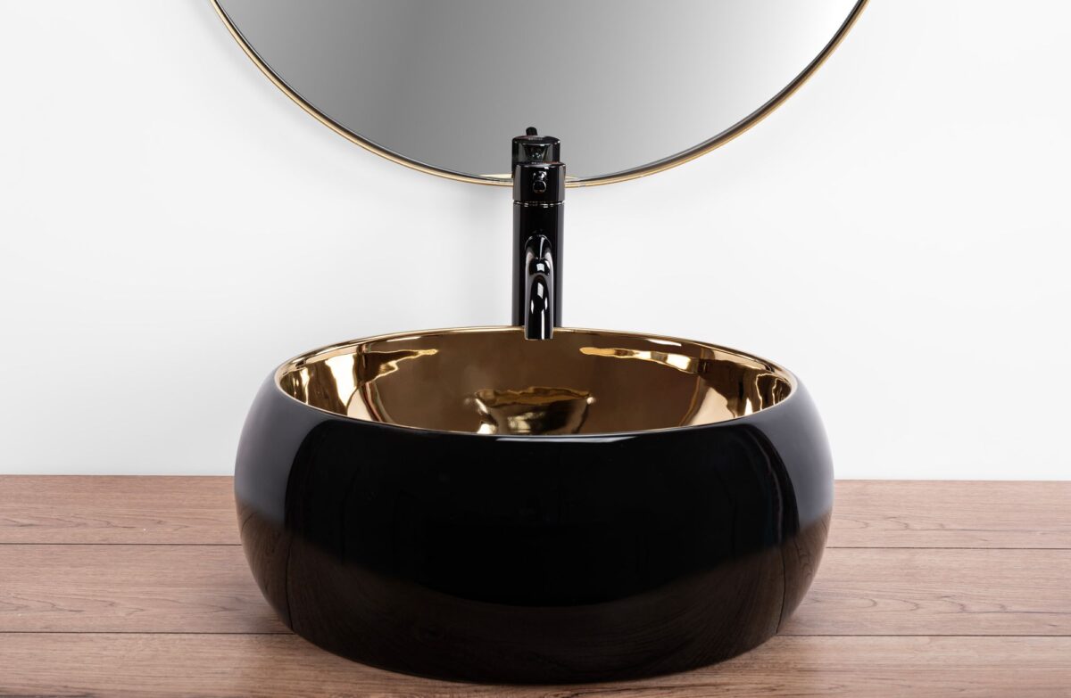 Lavoar pe blat REA Luna Gold/Black - imagine 2