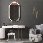 Oglindă LED OLL 60x90 cm Brush Gold - imagine 3
