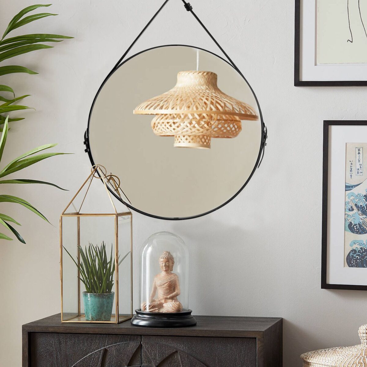 Oglindă rotundă pe o bandă rigidă Loft de 60 cm TPJ-60B - imagine 2