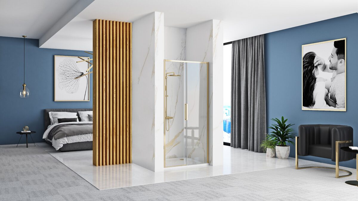 Paravan de dus REA Rapid Slide 100 Gold - imagine 1