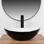 Lavoar pentru blat REA Royal Mini Black White - imagine 2