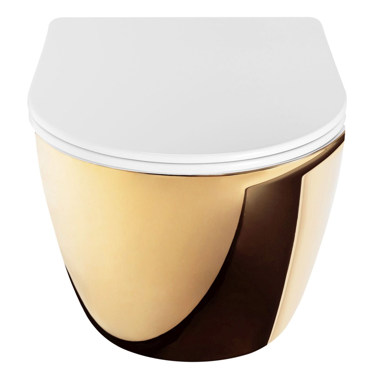 Vas WC suspendabil Rea Carlo Mini Tornado NFQ GOLD WHITE - imagine 2