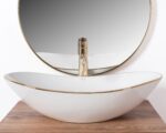 Lavoar pentru blat Rea Royal Auriu Edge - imagine 2