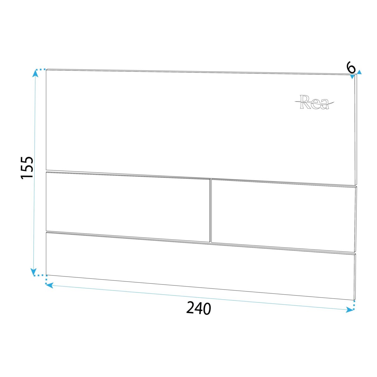 Clapeta pentru rezervor incastrat K011A-Q Rea T Black Glass - imagine 5