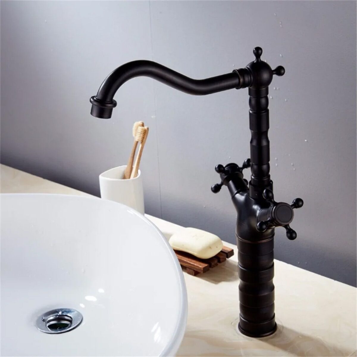 Baterie pentru baie / de bucătărie Rea Rustico Old Black - imagine 4