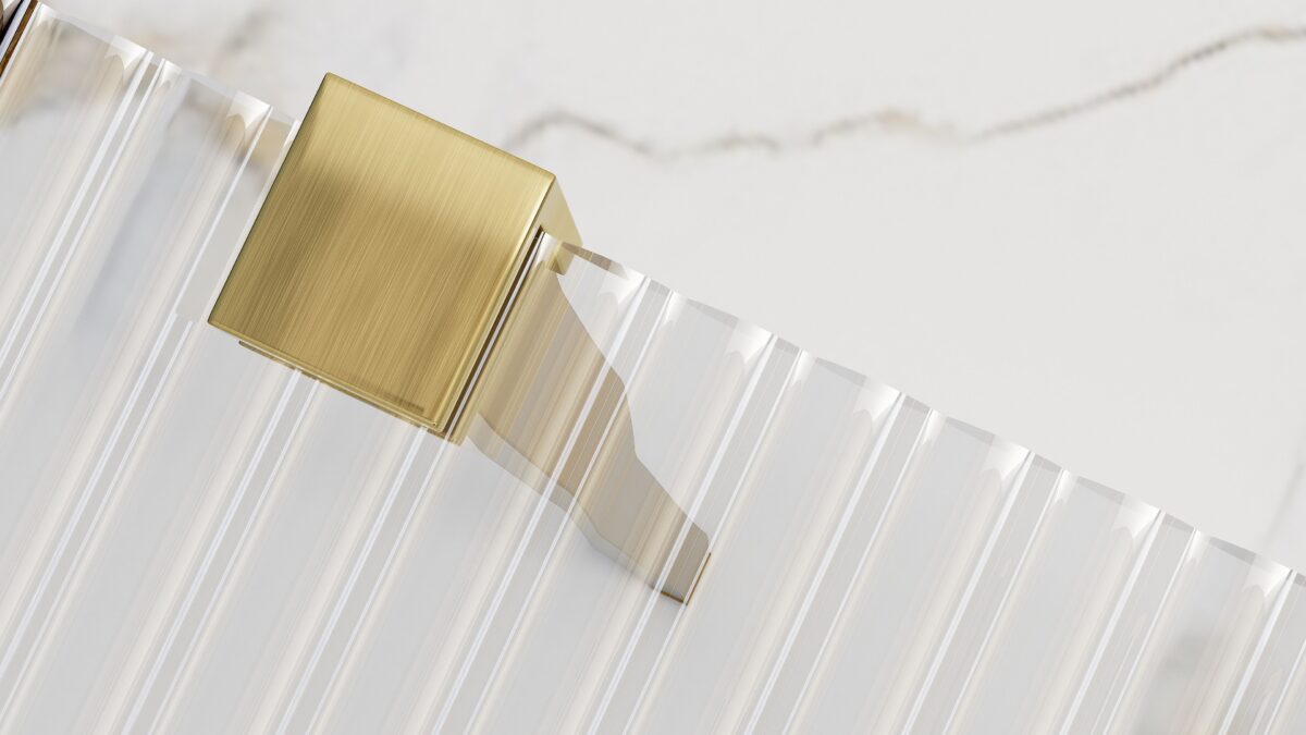Paravan de dus Rea Aero Intimo Gold Brush 90 - imagine 1