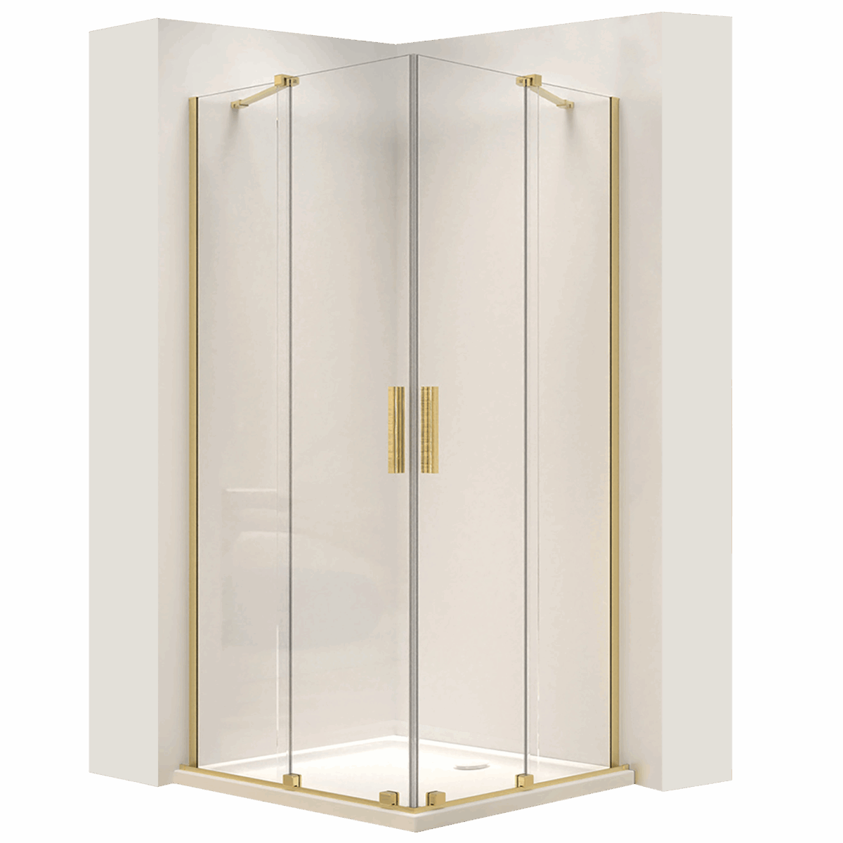 Cabina dus REA Montana Double Gold Brush 90x90 - imagine 1