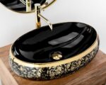 Lavoar pe blat Rea Meryl Black / Gold - imagine 2