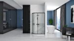 Cabina dus REA Look Black 80x100 + Cada de duș Look White - imagine 2
