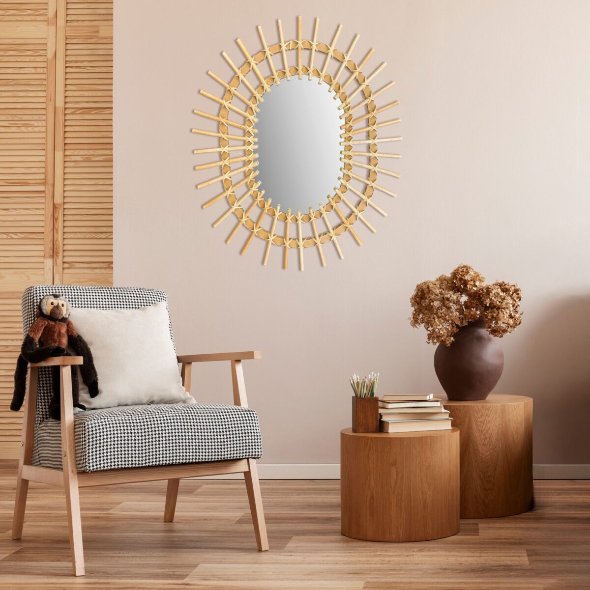 Oglinda perete Boho 57CM QDJ5749 - imagine 3