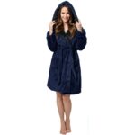 Halat de baie maro-gri Jordan Navy Black women L - imagine 2