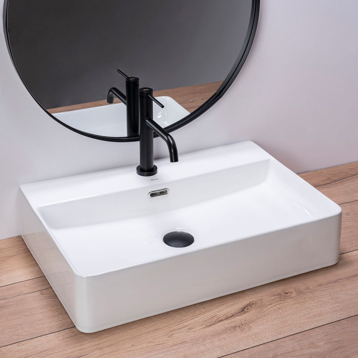 Lavoar pentru blat Rea Gina 60 Alb - imagine 1