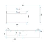 Lavoar pentru blat  Archi 90 CM Grey MATT - imagine 6