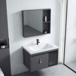 Set mobilier de baie cu lavoar Paris 60cm Grey