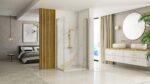 Cabina dus REA Hugo 100x90 Gold Brush - imagine 2