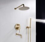 Set de duș incastrat Rea Lungo Gold Auriu cu BOX