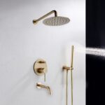 Set de duș incastrat Rea Lungo Gold Auriu cu BOX