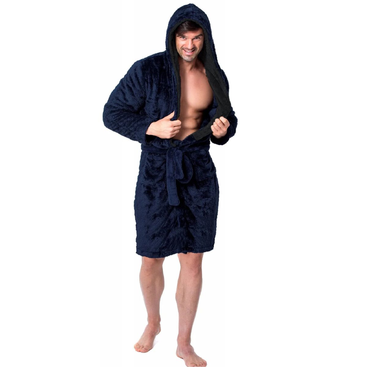 Halat de baie maro-gri Jordan Navy Black men L - imagine 3