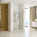 Ușă de duș Rea Hugo 90 Gold Brush + profil