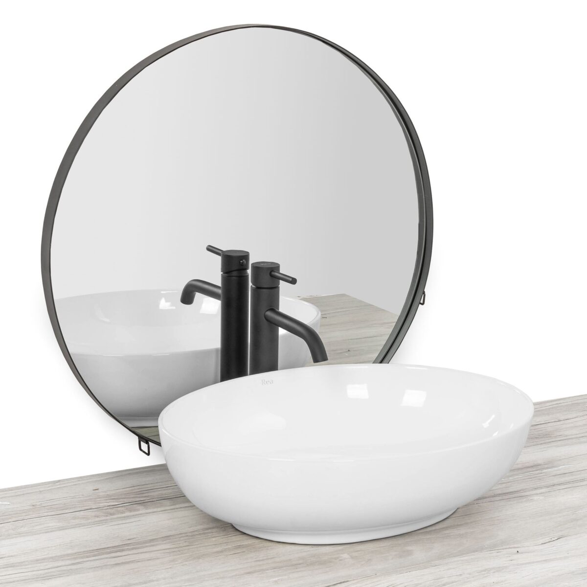 Lavoar pentru blat Rea Carola Slim Alb lucios - imagine 3