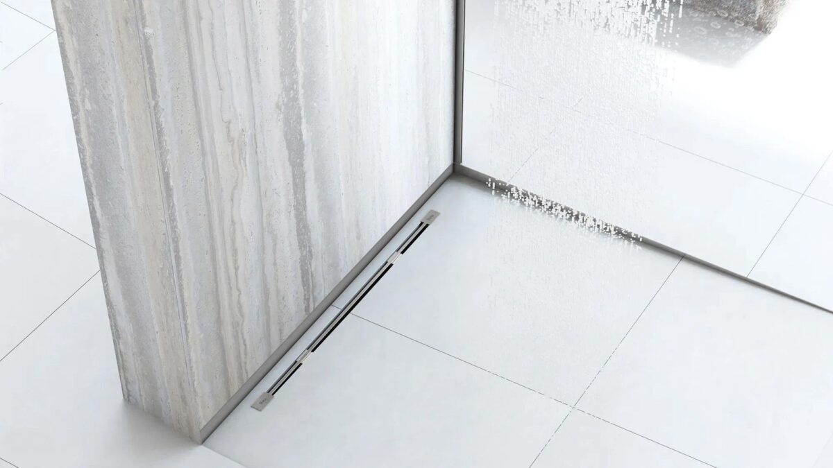 Bandă frontală pentru cădiță de duș 120cm BRUSH NICKEL - imagine 6