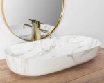 Lavoarul REA CLEO 81 Shiny Aiax din ceramică - imagine 2