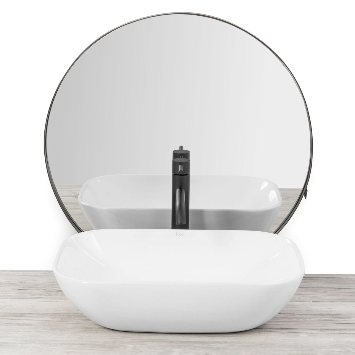Lavoar pentru blat Rea Claudia 9447 alb - imagine 2