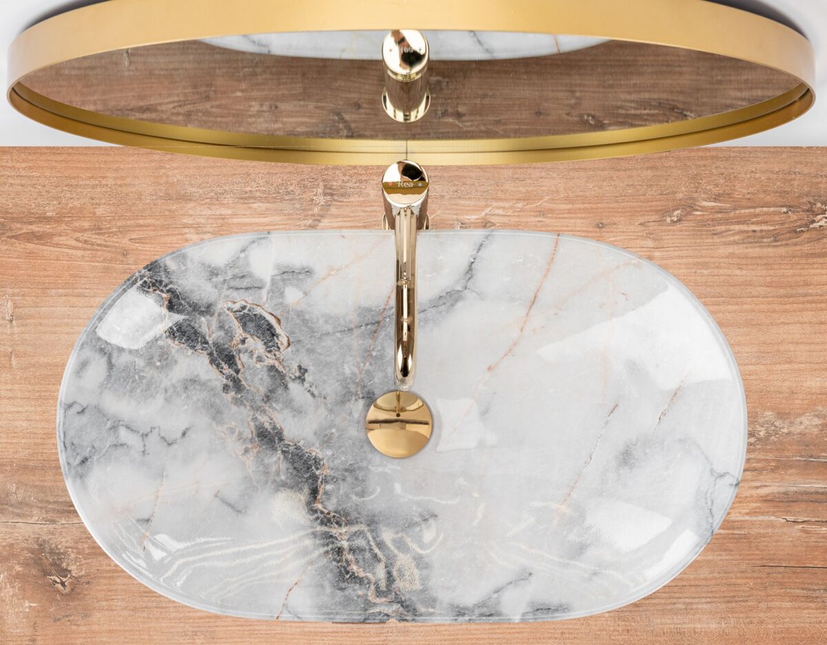 Lavoar pentru blat Rea Royal Granit - imagine 3