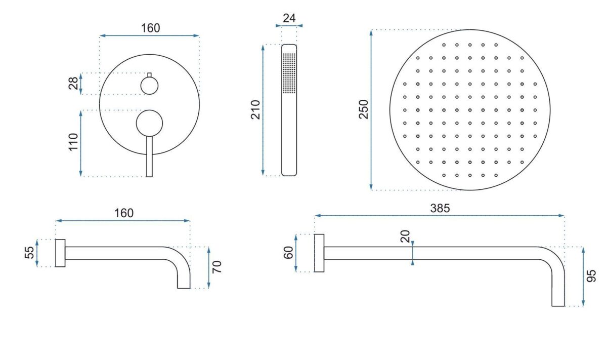 Set de duș incastrat Rea Lungo WHITE Matt + BOX - imagine 7