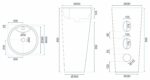 Lavoar freestanding de sine stătător Ceramic Rea Blanka Natural Matt Marmură - imagine 4