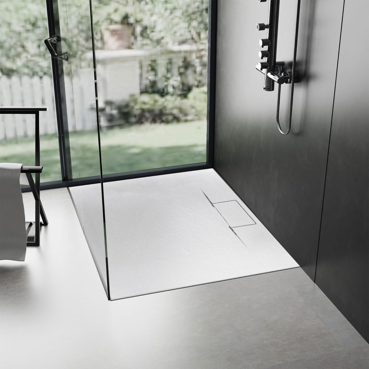 Cadita de dus Bazalt Long White 80x120 - imagine 2