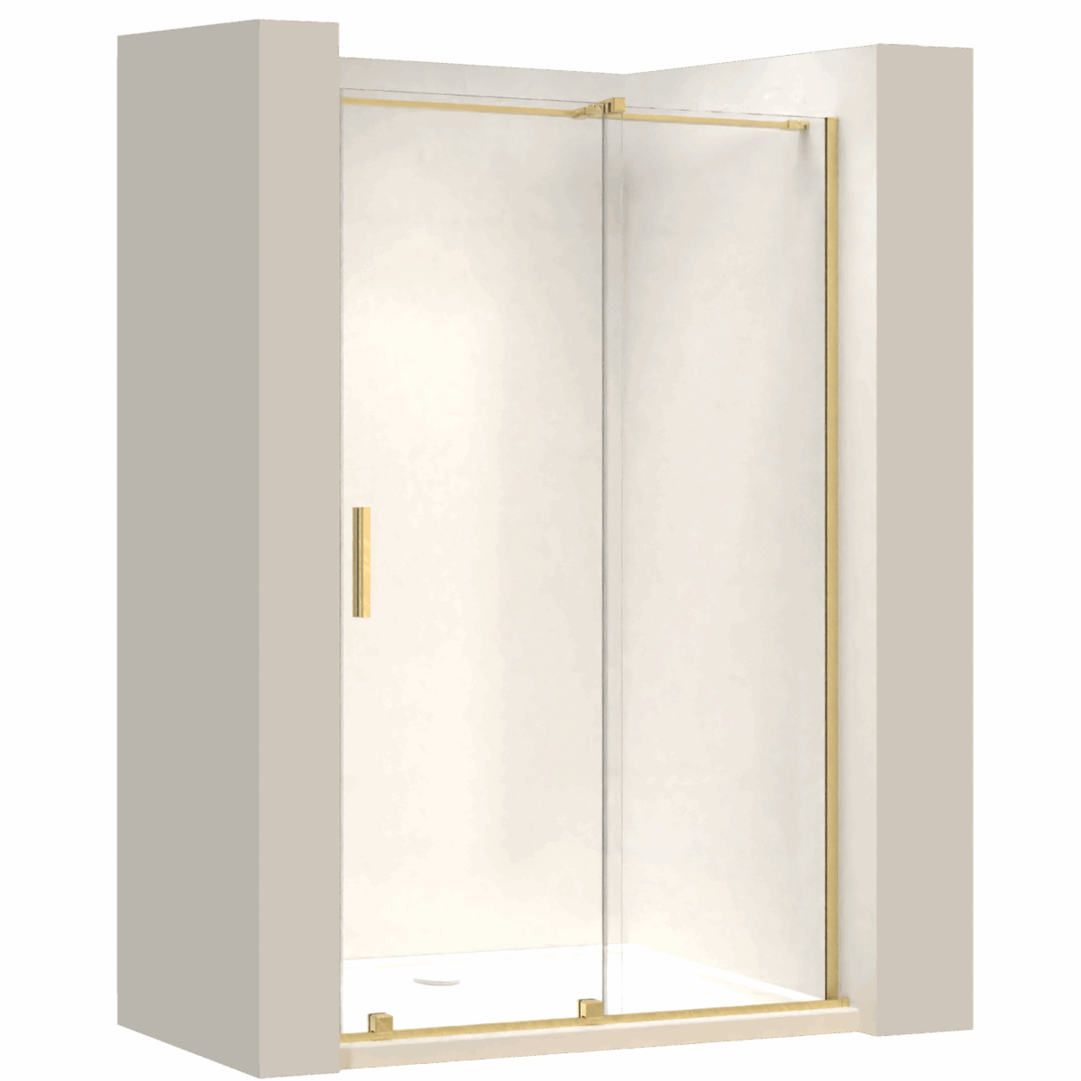 Ușă de duș Rea Montana 130 Gold brush - imagine 1