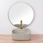 Lavoar pentru blat Rea Luiza 42 Grey MAT - imagine 5