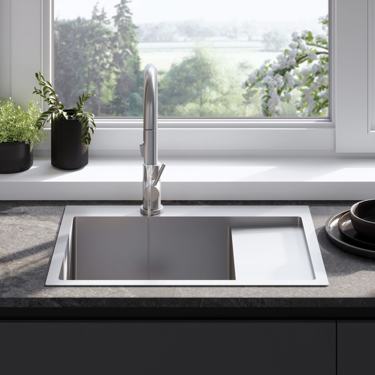 Chiuvetă inox Fin BRUSH NICKEL - imagine 3