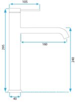 Robinet pentru lavoar Rea  CLIF  TITANIUM HIGH - imagine 5