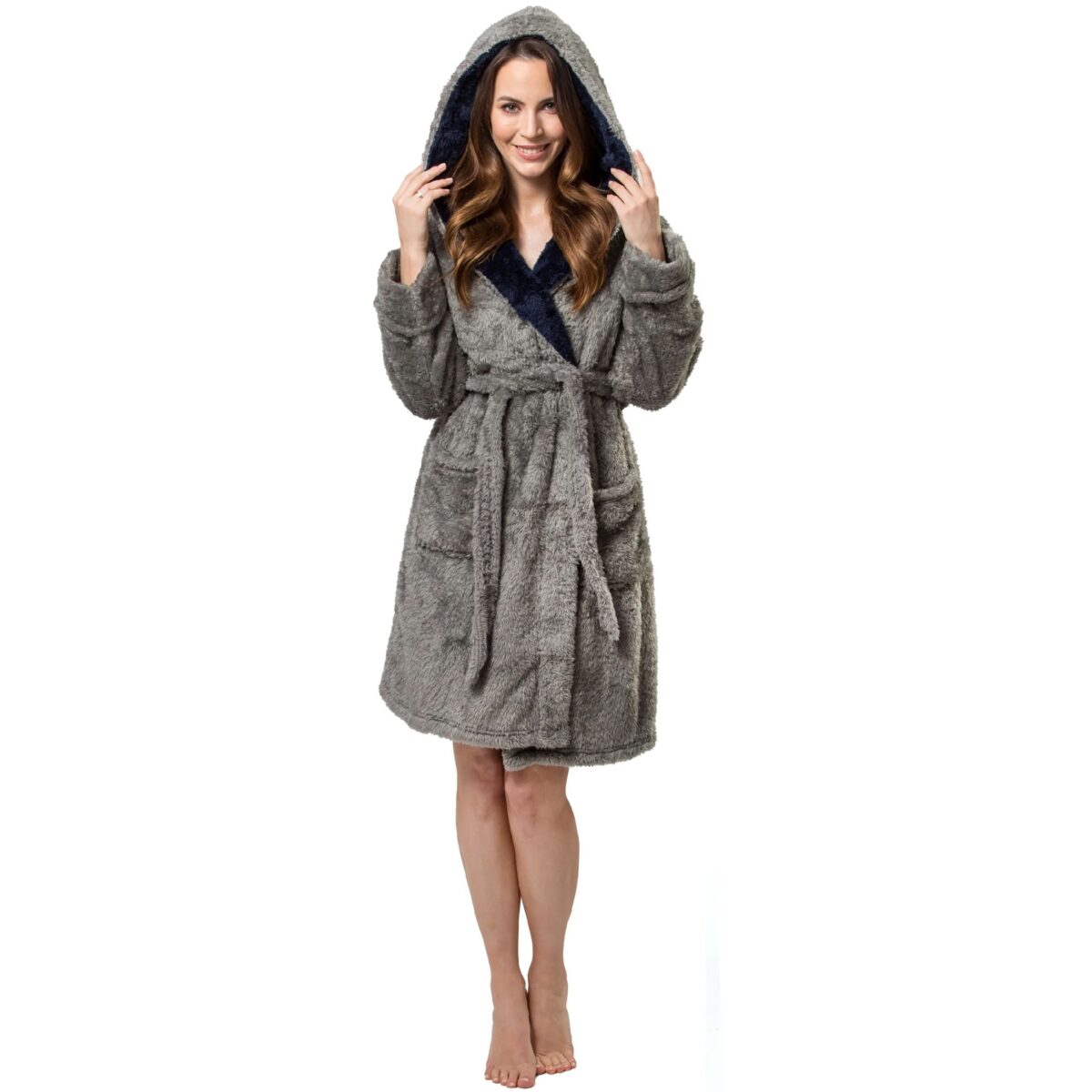 Halat de baie Jordan Grey-Navy L - imagine 3