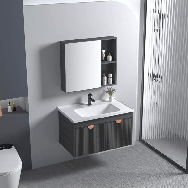 Set mobilier de baie cu lavoar Mario 60cm Grey