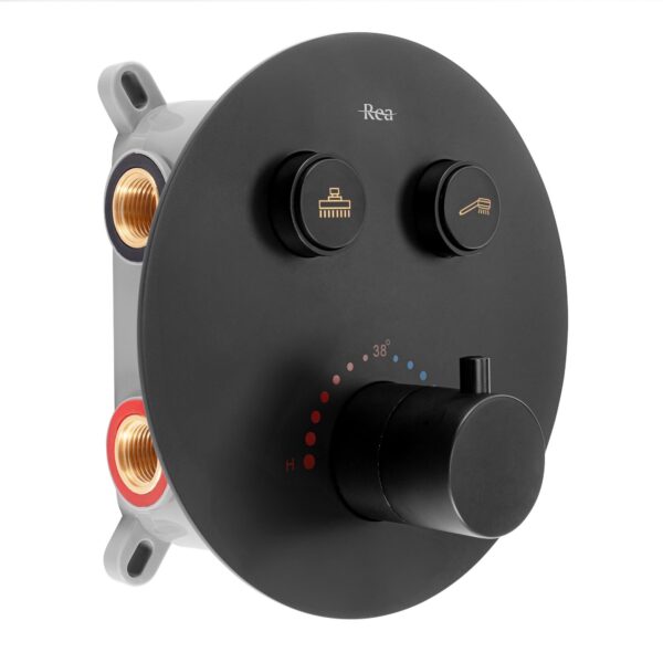 Set de duș incastrat Rea LUNGO Black Matt BOX