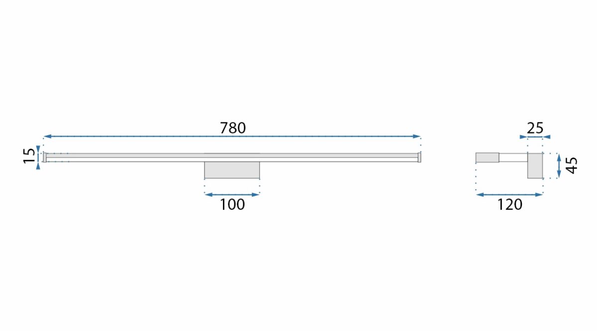 APLICA de baie LED pentru oglinda 15W 68,5CM APP370-1W Crom - imagine 5