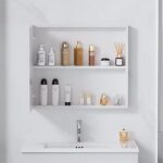 Set mobilier de baie cu lavoar Mario 60cm White - imagine 4