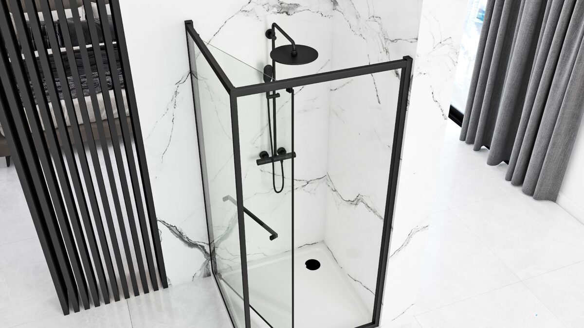 Cabina de dus Rea Space In Black 90x90 - imagine 4